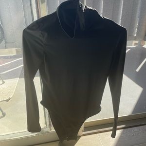 Black bodysuit with turtle neck